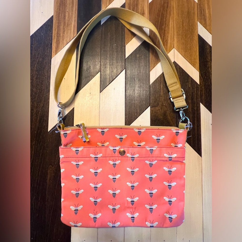 Fossil Bee Purse crossbody adjustable strap corral canvas